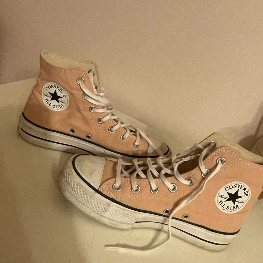 light pink platform converse size 7 womens